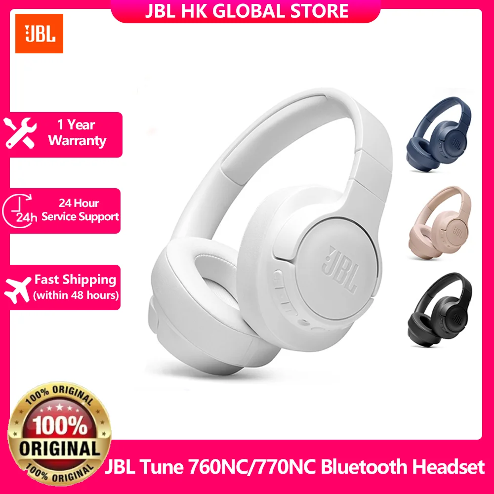 

100%Original JBL TUNE 760NC/770NC Bluetooth Wireless Headset Noise Reduction Headphones 55 hours of battery life Bluetooth 5.0