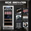 inch Wine Beverage Refrigerator,13 Bottles 48 Cans Dual Zones Temperature Wine Fridge Undercounter or Freestanding Drink Cool 5