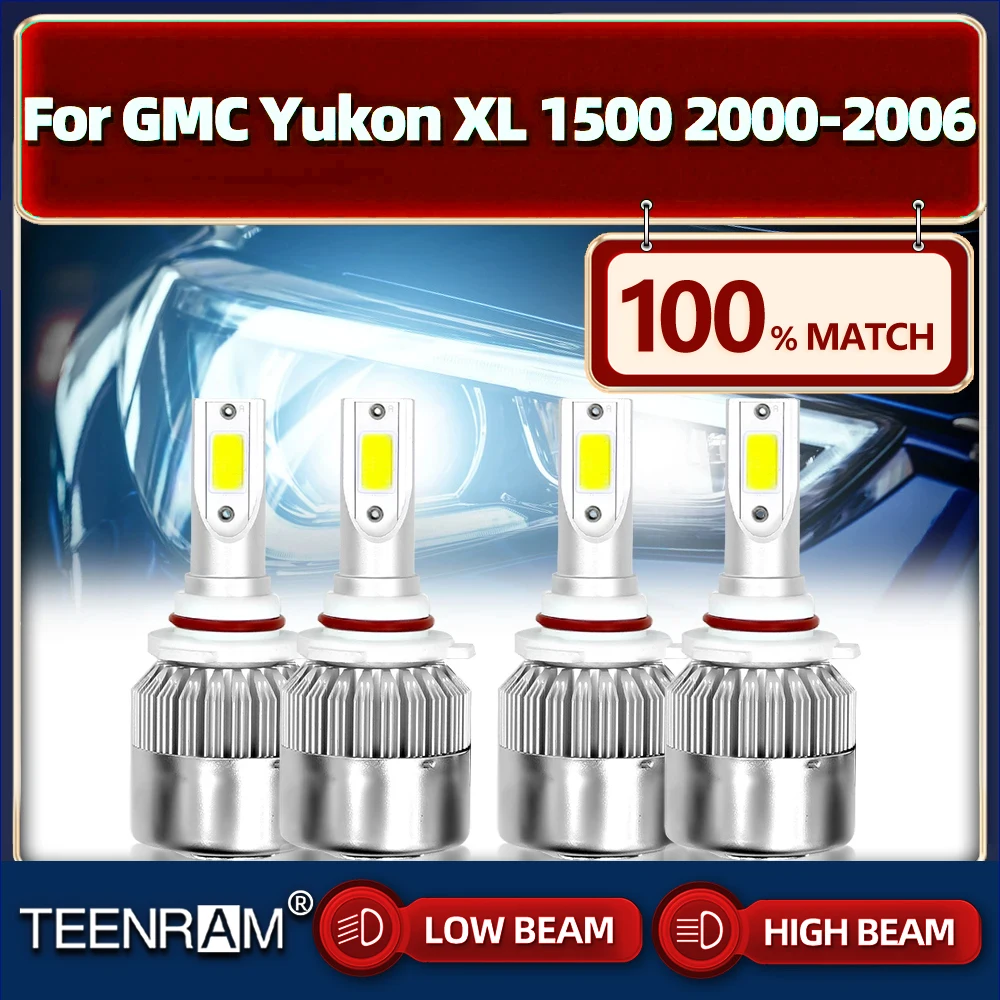 

40000LM Canbus LED Headlight 9005 HB3 9006 HB4 Turbo Lamp 6000K Car Light For GMC Yukon XL 1500 2000-2002 2003 2004 2005 2006