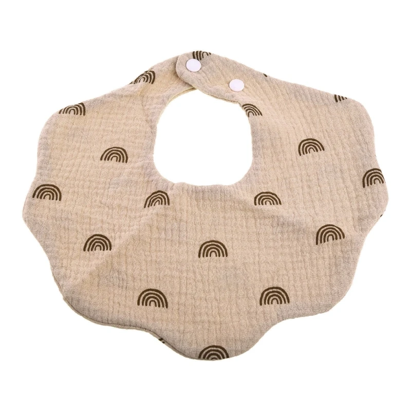 

Baby Wave Shape Feeding Bib Bandana Burp Cloth Scarf Printed Soft Pure Cotton Absorbent Saliva Towel Breathable Apron