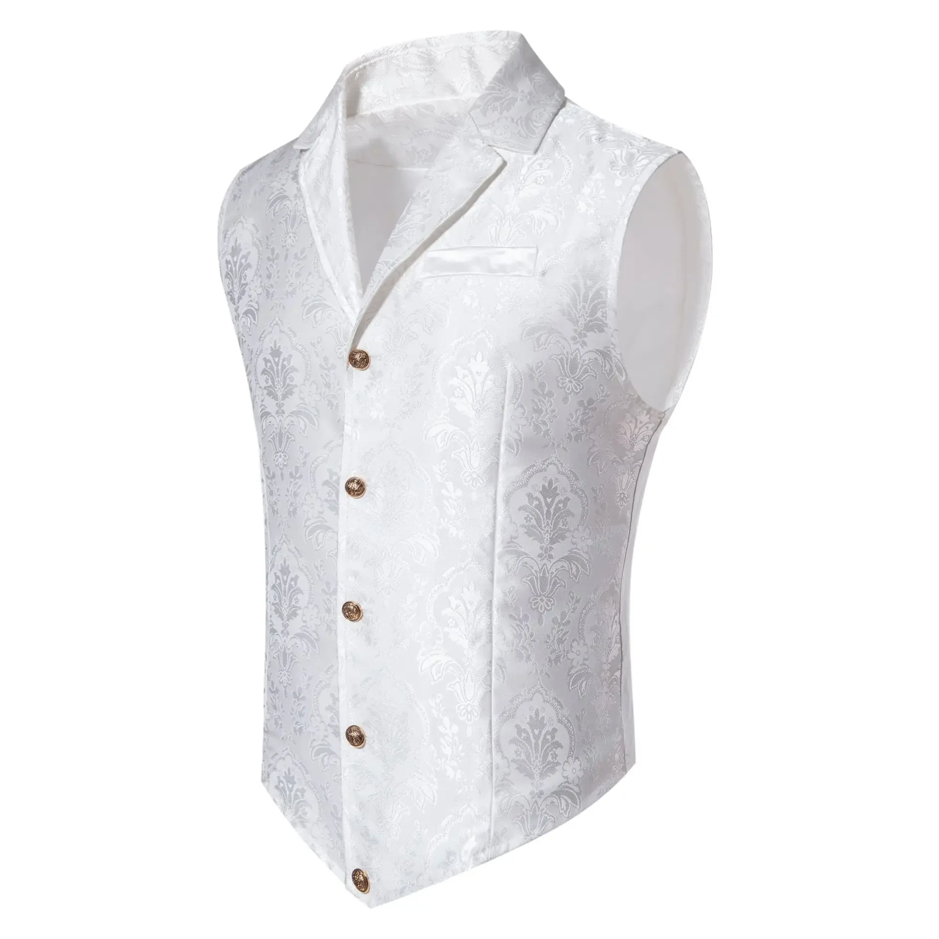 Blue Jacquard Fabric Men's Sleeveless Vest Coat Wedding/Party/Stage Performance Dress Vests Green Red Pink Black White Waistcoat dress vests