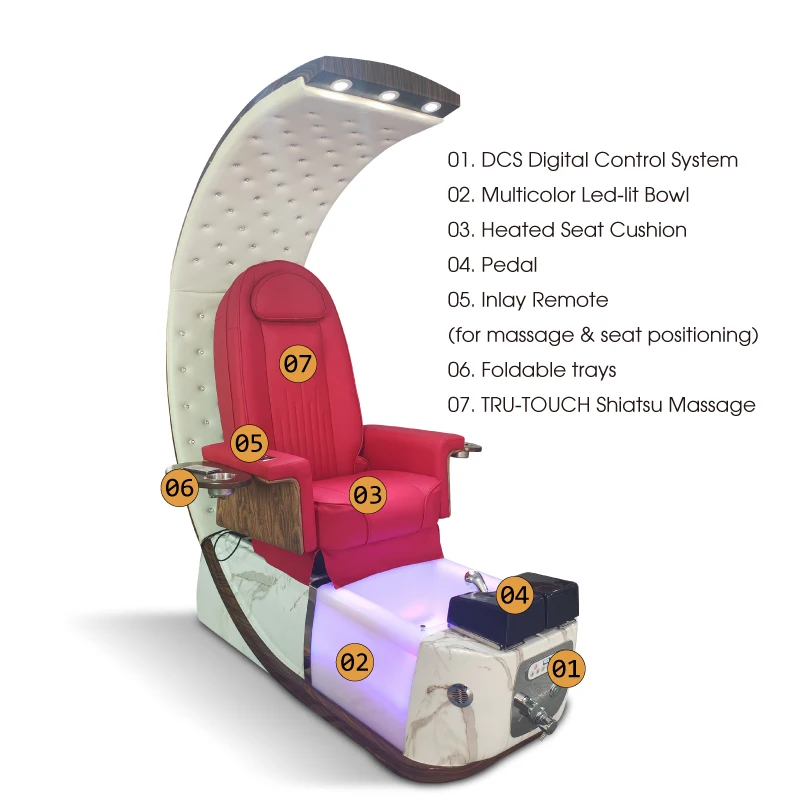 Luxury Modern Throne Professional High Back Foot Spa Massage Manicure Pedicure chairs For Nail Salon