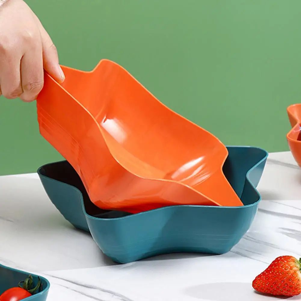 Star Shape Plate Food Grade Plastic Snack Fruit Nut Food Serving Tray Bowl Dish Holder Bone Dish Dining Table Kitchen Supplies