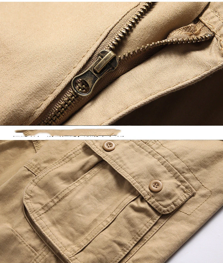 Pantalon cargo militaire homme pêche - Tissu coton multi-poches pour activités extérieures