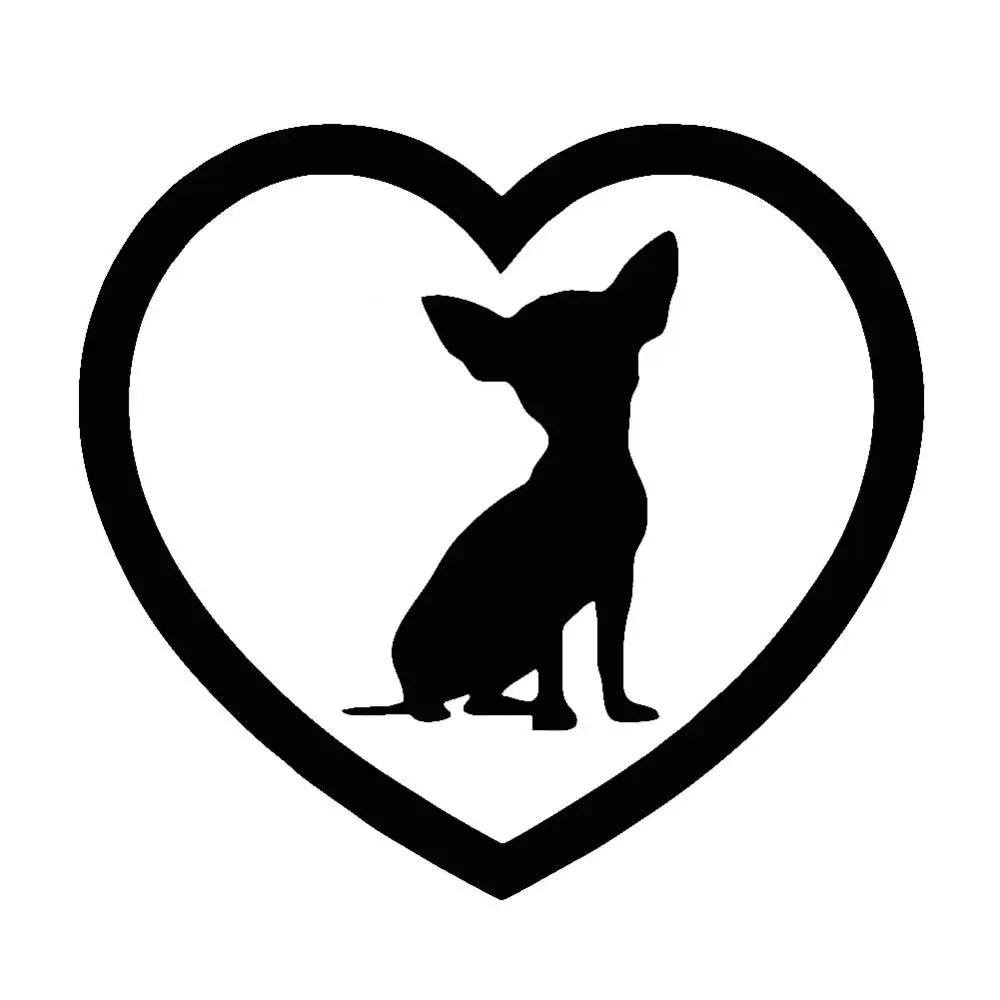 

Reflective Sticker Decor Decals Cute Chihuahua Dog Heart Car Vehicle Body Window