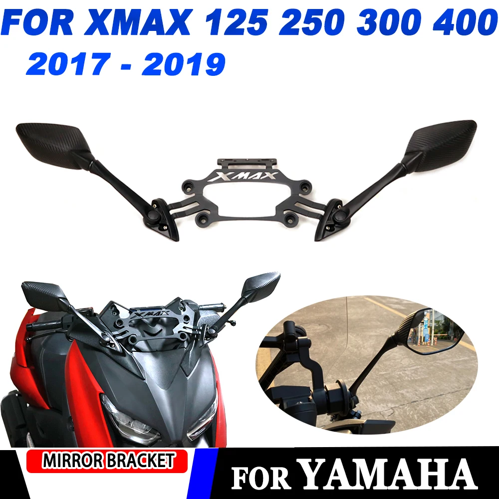 Moto Xmax300 Specchietti Retrovisori Anteriore Fisso Stent Mobile Hone Staffa Supporto Per Yamaha Xmax X-Max 250 300 400 2017 - 2019