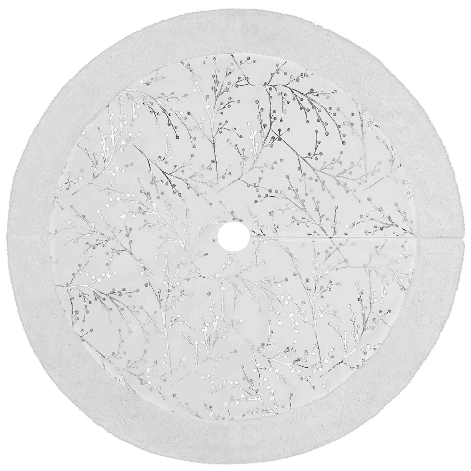 

Xmas Party White Home Plush Christmas Tree Ornament Tree Skirt Christmas Tree Decoration Christmas Tree Mat for Under Tree