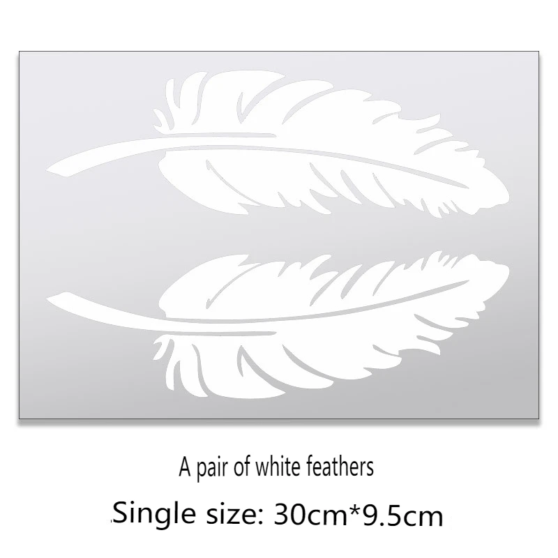 thumbnail image 1 of Pegatinas reflectantes que cubren arañazos, pegatinas decorativas para coche, hojas de plumas, pegatinas creativas personalizadas para parachoques de coche reacondicionadas, 1 of 5