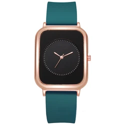 POPACC Fashion Simple Watch for Women Korean Style Solid Color Quartz Wristwatches Student Accessory Gift Daily Decoration