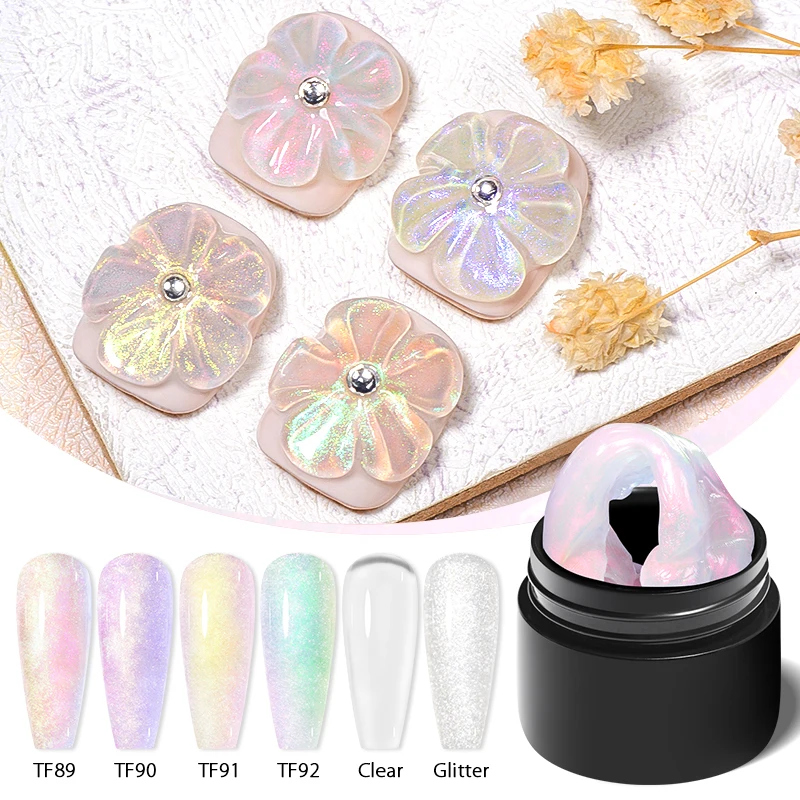 오로라 스틱 핸드 솔리드 네일 익스텐션 젤 세트, 연장 하드 젤 솔리드 젤 익스텐션 네일 키트, 조각 네일 익스텐션, 4 개, 6 개