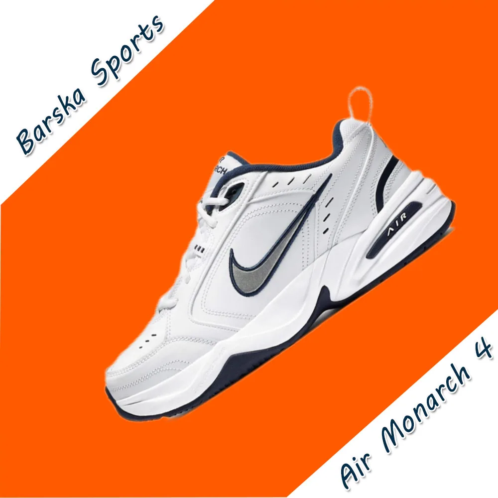 Nike Air Monarch 4 Low Sports Shoes Women Shoes Men's and Women's Sneakers Classic Retro Casual Clunky Cushioned comfort White&Silver