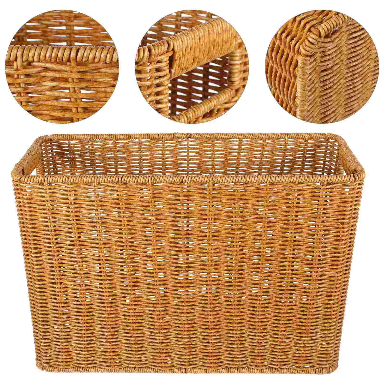 

Angoily Magazine Storage Basket Seagrass Woven File Holder Narrow Place Storage Holder Book Wicker Basket Storage Basket