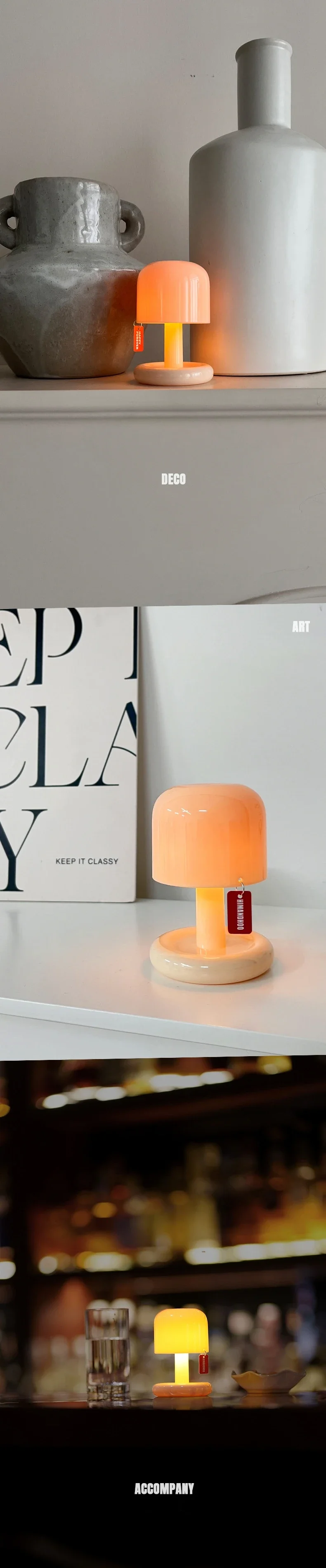 Description Picture 2 of itemMini Rechargeabl Led Table Lamp Sunset Decoration Night Lamp Usb Mushroom Style Study  Bedroom  Bedside  Led Night Lights