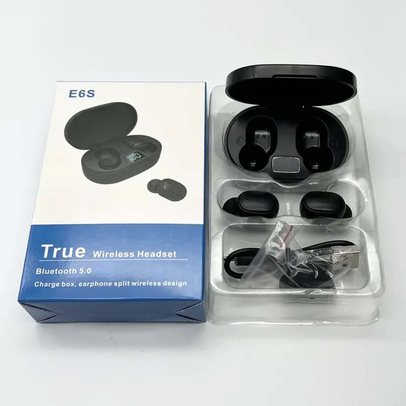 E6S kablosuz kulaklık 2023 TWS 5.2 Bluetooth kulaklıklar LED ekran gürültü kulak  içi kulaklık mikrofon ile kulaklık - AliExpress