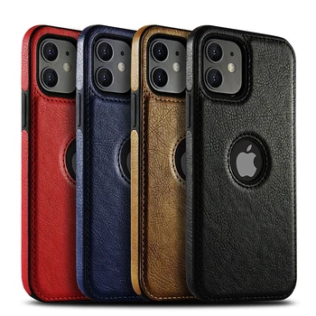 Custodia per cellulare Custodie per telefoni cellulari in pelle PU di alta qualità per iPhone 11 12 13 14 15 Pro Max X XR Cover aziendale di lusso nera