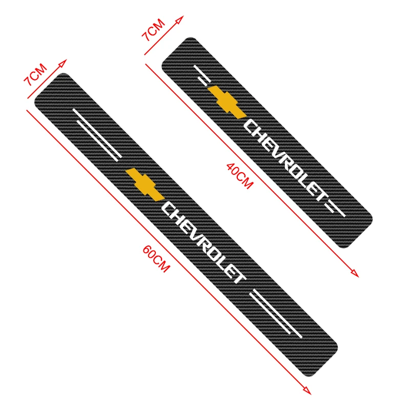 4Pcs Carbon Fiber Look Door Sill Protectors for Chevrolet Silverado Impala Malibu CruzeCamaro etc Scratch Resistant,Easy Install 2
