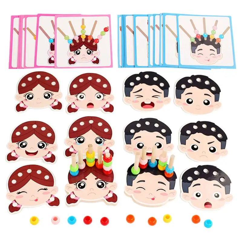 Beads Sequencing Toy Color Sorting Game Color Recognition Game For Fine Motor Skills STEM Toys For Boy Girl Ages 3