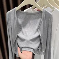 plus Size Modal oulder Wrap Sun Protection Clothing Knitted Outerwear Cardigan Air Conditioning irt Thin Coat for Women S...