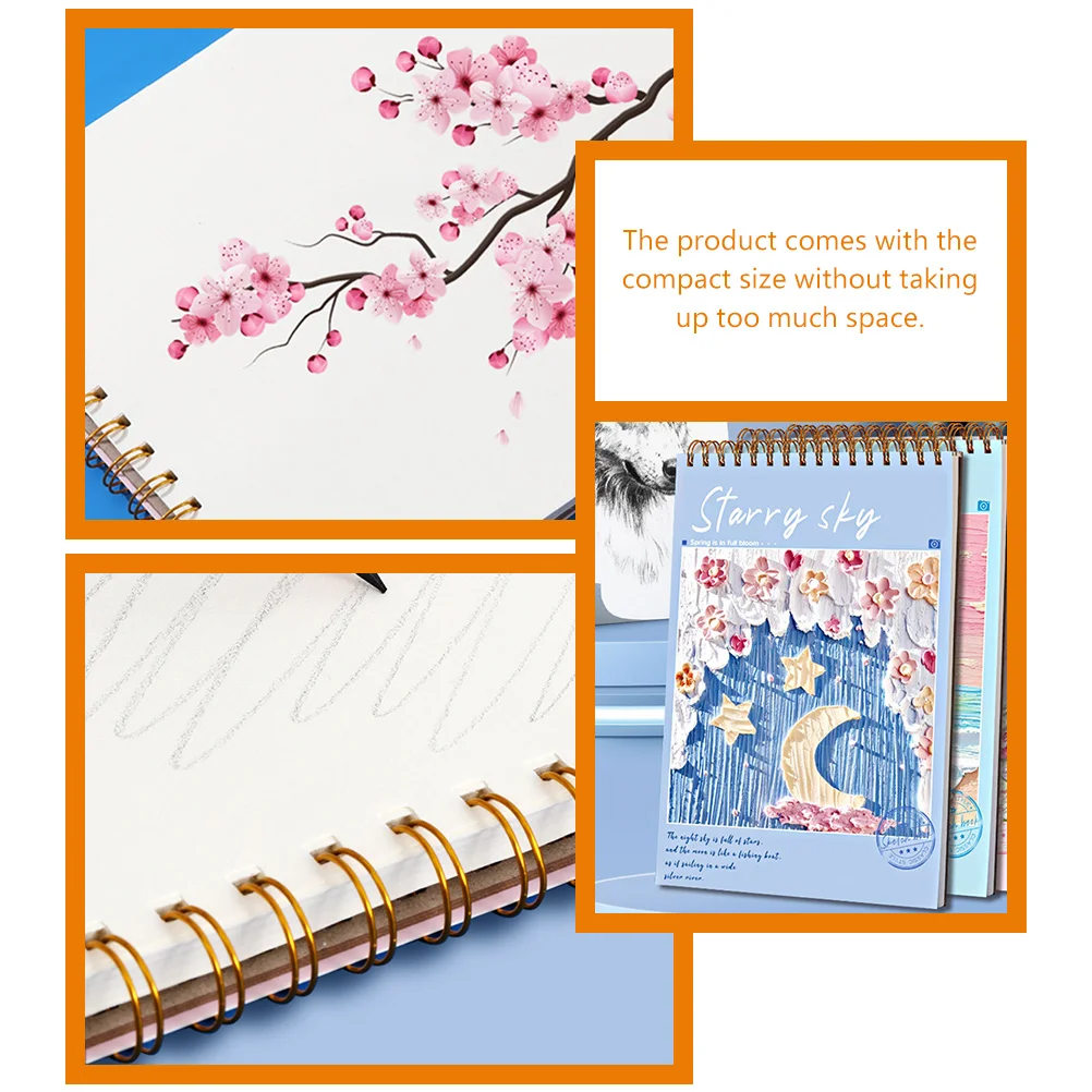 Painting Book Adults Hardcover Sketchbook Doodle Pads Moon Boat  Professional Paper Drawing Student Sketchbooks for