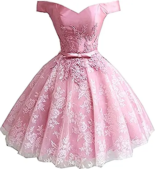 

Princesses Off The Shoulder Short Prom Dresses Appliques Party Homecoming Dress