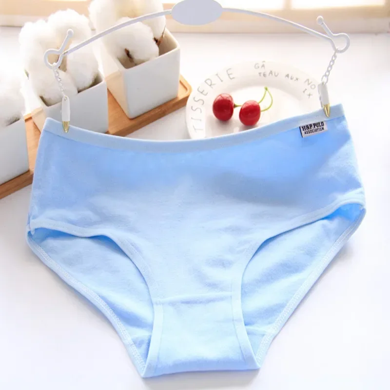 10Pcs/Lot Teens Teenage Panties Kids Underwear Children Cotton Kids Girls Solid Color Puberty 10-16years