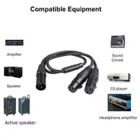 50cm XLR Splitter Cable Male to Dual Female Y-Splitter 3Pin Balanced Microphone Line Foil Braided Shielded For Microphone - Image 3