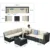 Outdoor Sectional Sofa with Table and Cushions, PE Rattan Wicker Conversation Set, Outside Couch, Porch, Lawn, Garden, Backyard #6