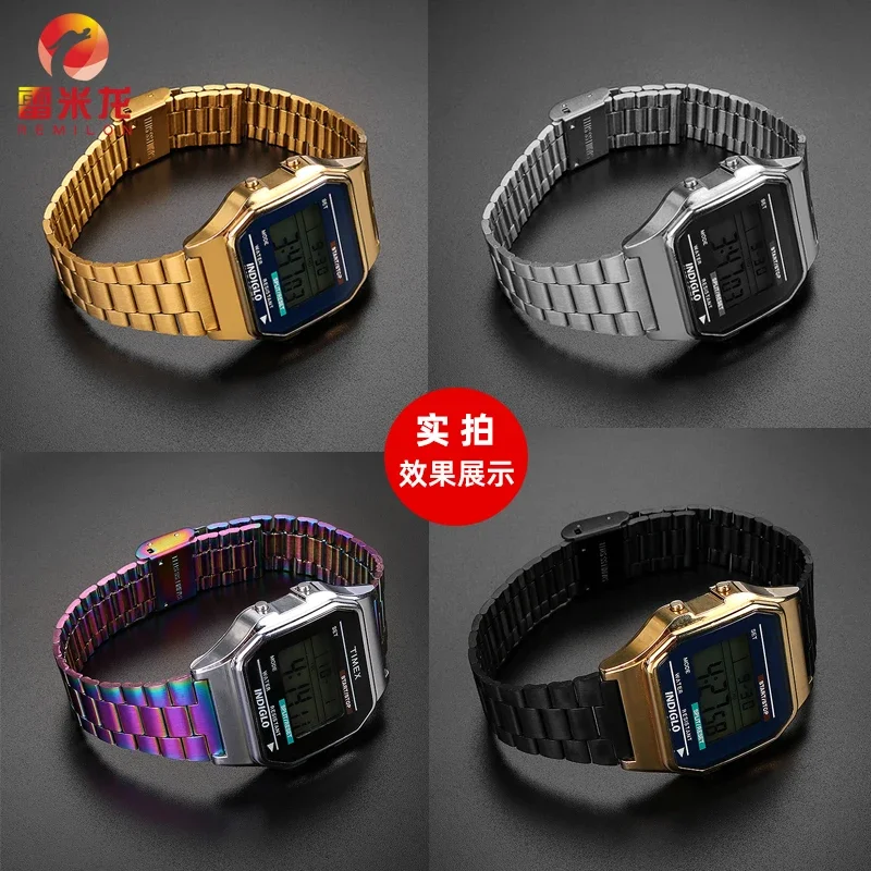 Elegant Gold Stainless Steel Watch Band - 18mm Wristband