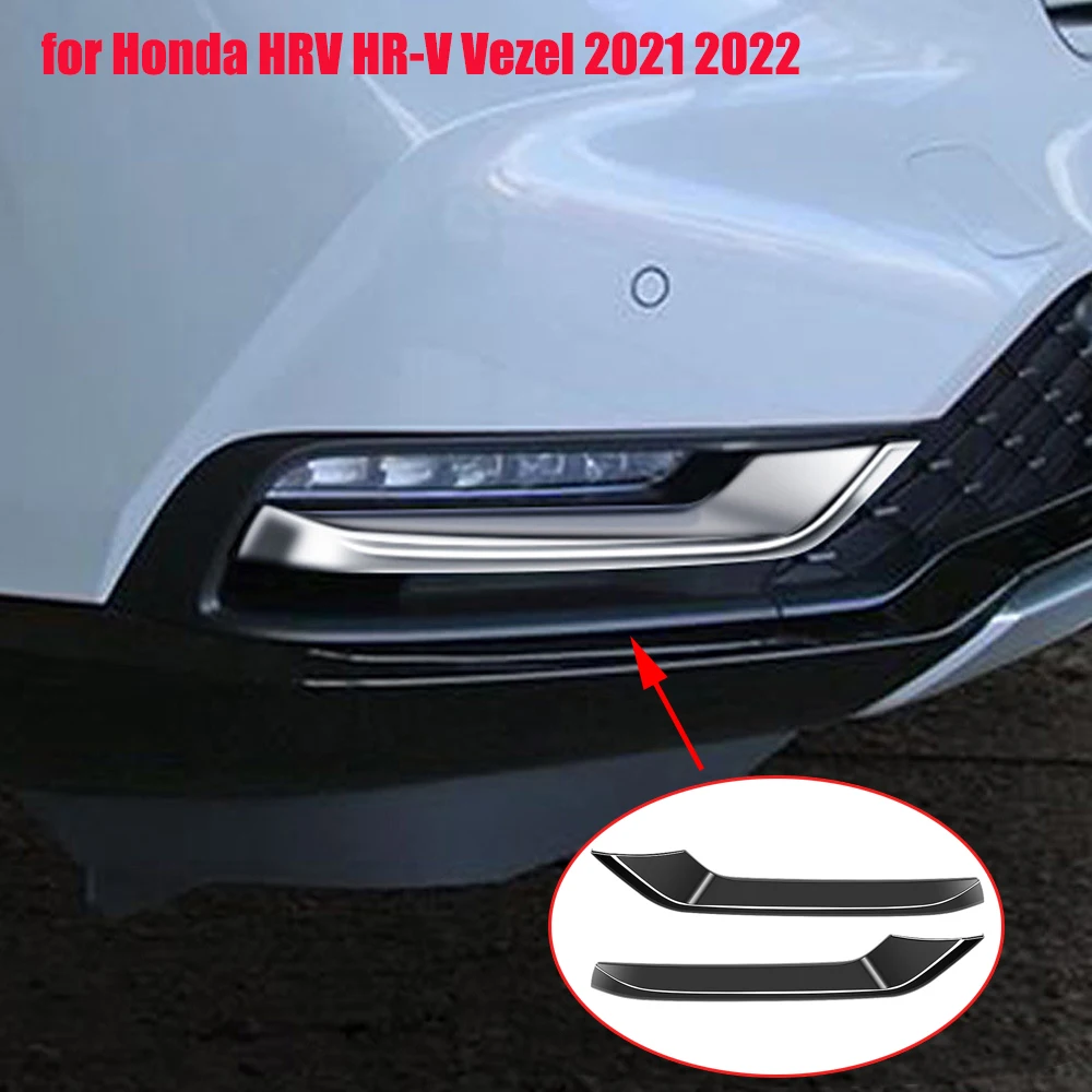 

Car Chrome Front Bumper Lower Grille Trim Strips Fog Light Cover Trim for Honda HRV HR-V Vezel 2021 2022