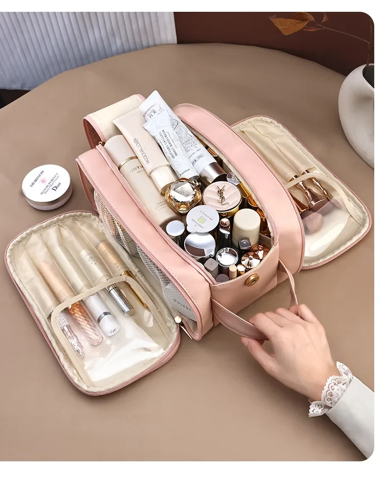 PU Leather Makeup Bag 💄 – Spacious Cosmetic Organizer with Compartments for Travel &... - SKU LMB16892 - UGI Packa...
