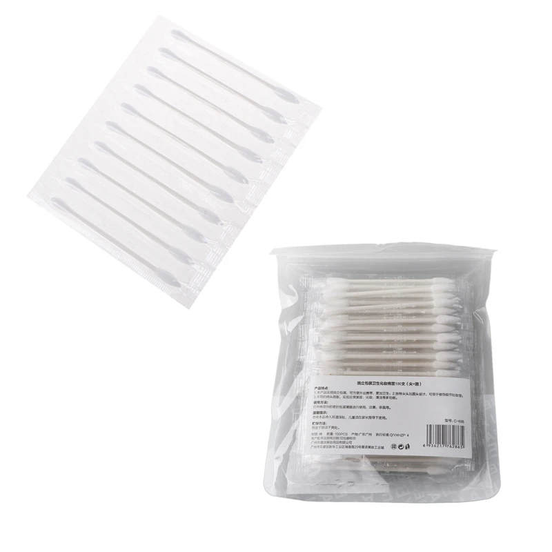 

Cotton Swabs Cotton Tipped Applicator Double Tipped Cotton Buds with Paper Handles,10 Pieces (Pointed and Round Tip)