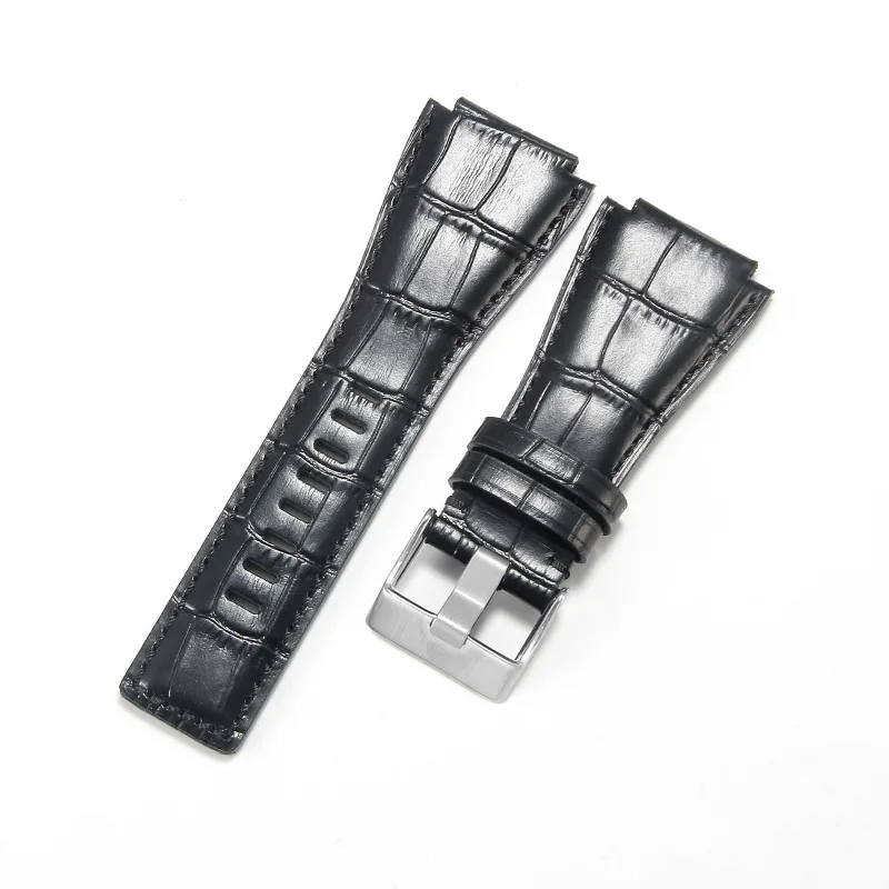 Premium Genuine Leather Watch Strap - Durable & Stylish Replacement Slub Watchband with Crazy Horse Finish