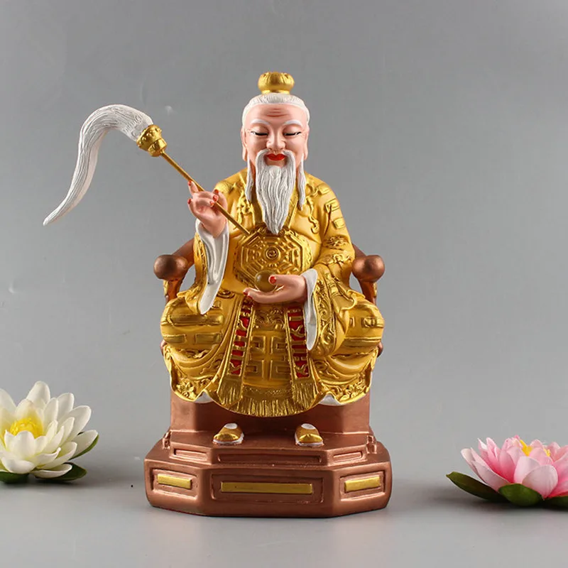 

21cm Resin Color Plated Gold Chinese Ancient God Figurine ,Delicate Home Putting Decorate Statue