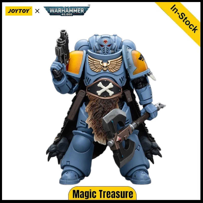 JOYTOY 1/18 Action Figure Warhammer 40.000 Space Marines Space Wolves Claw Pack Leader Logan Ghostwolf Kit di action figure da collezione da 11,7 cm