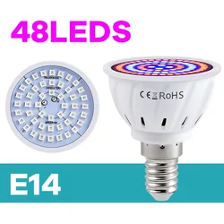 Full Spectrum LED Grow Light Bulb (E14 - 48Leds)