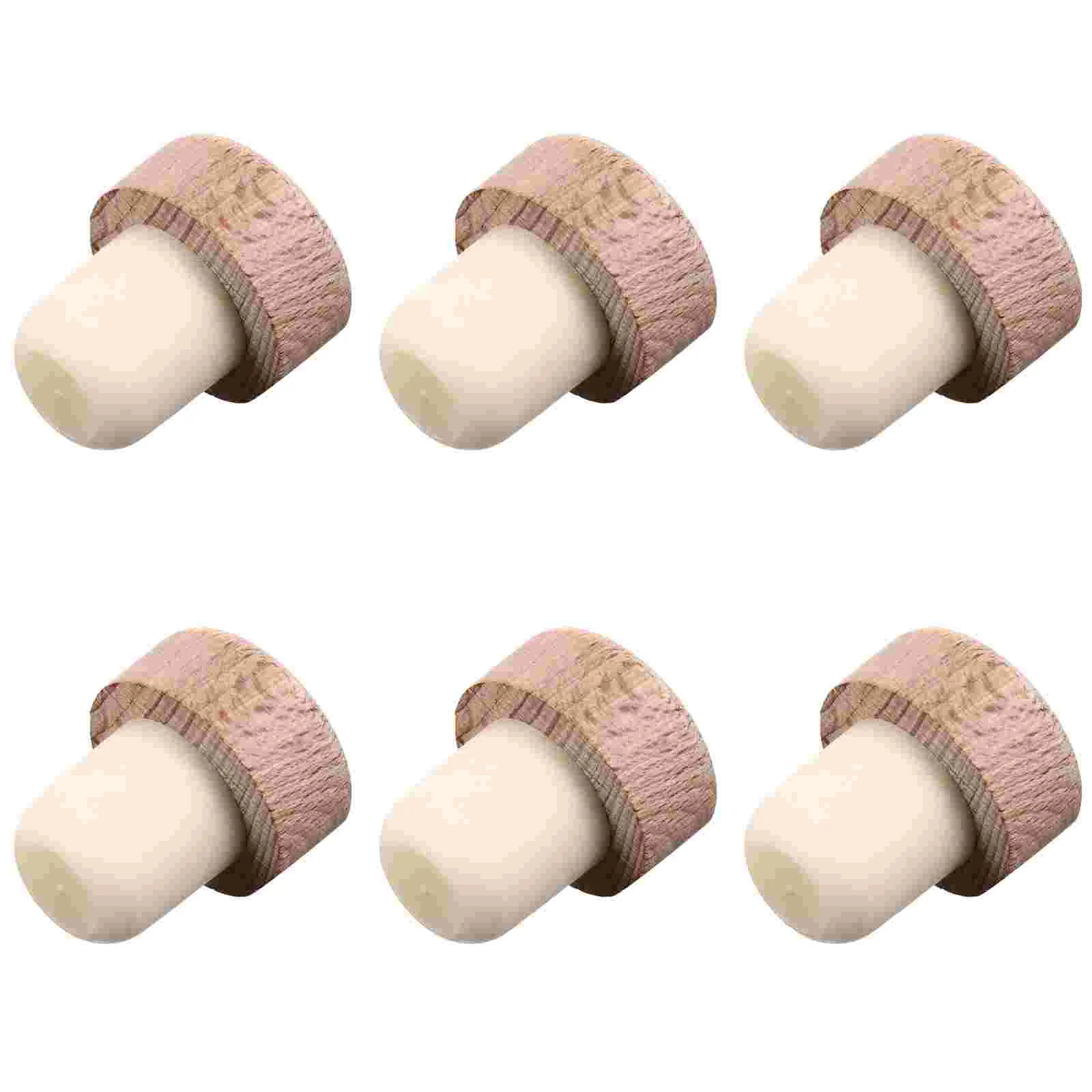 

6pcs glasses bottle stoppers bottle wooden plug beer bottle preserver plug for restsurant home use glasses 29mm