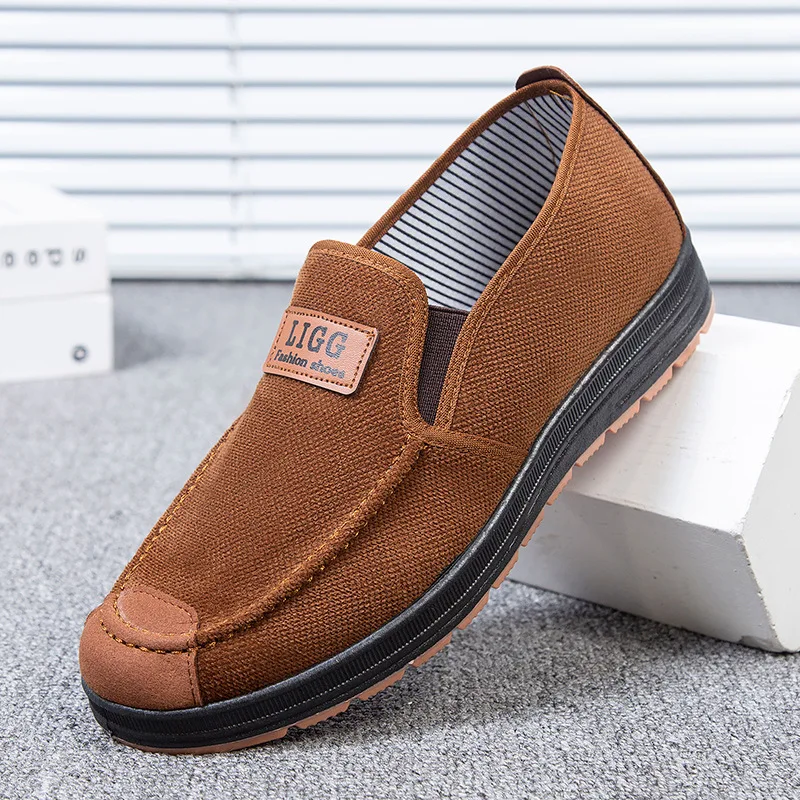 Canvas Shoes Men Classic Loafers Men Casual Shoes Breathable Walking Flat Men Shoes Sneakers Plus Size 4