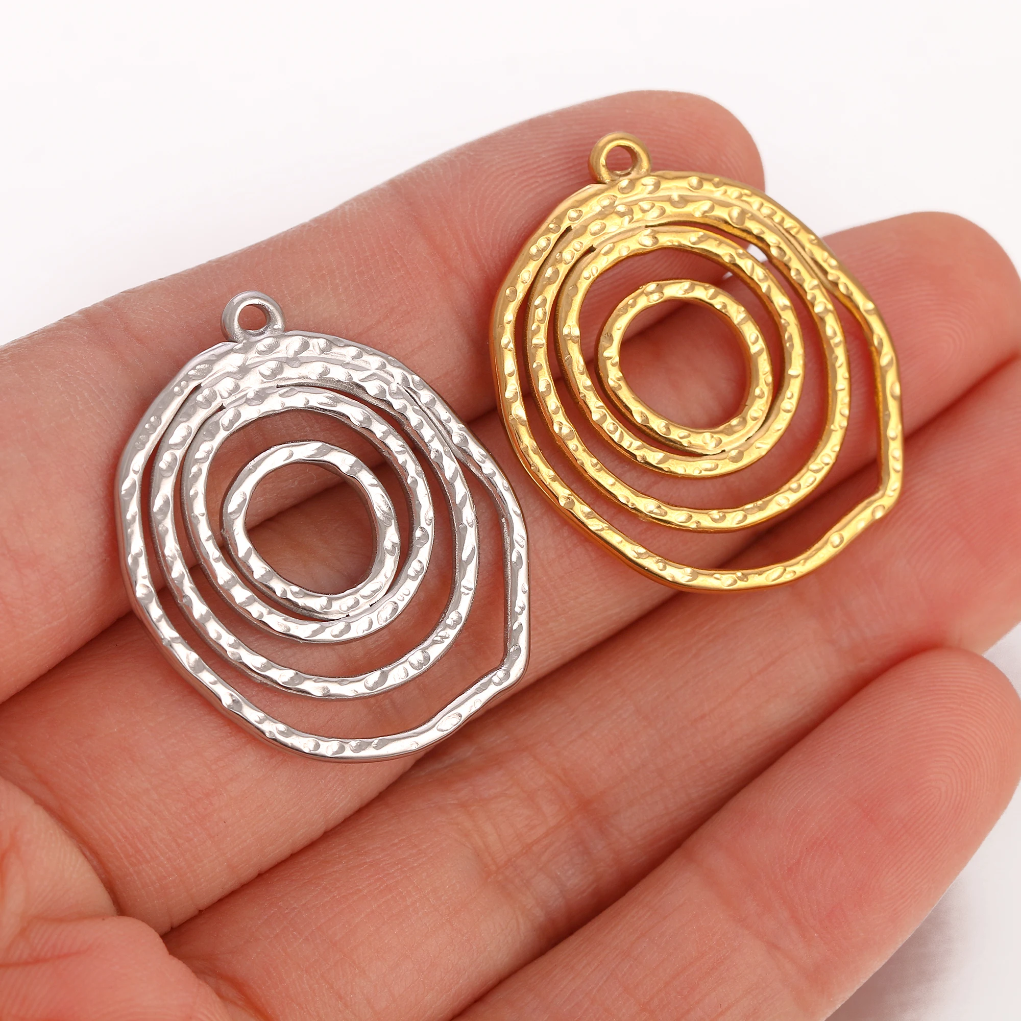 3 Stück Vintage Mode Spiral Wirbel Geometrie Charms Anhänger für Frauen machen Ohrringe Halskette böhmischen Stil Schmuck Accessoires – Detail 8