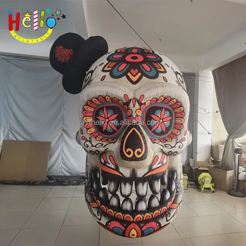 halloween Scary Hanging Skull Head Model Catrina Inflatable