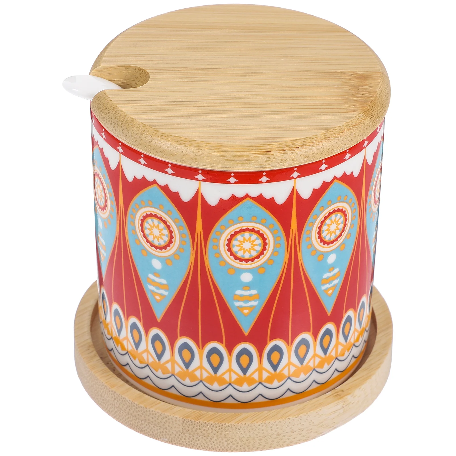 

1 Set Bohemian Style Salt Jar with Lid Seasoning Canister Salt Pepper Jar for Kitchen Canister