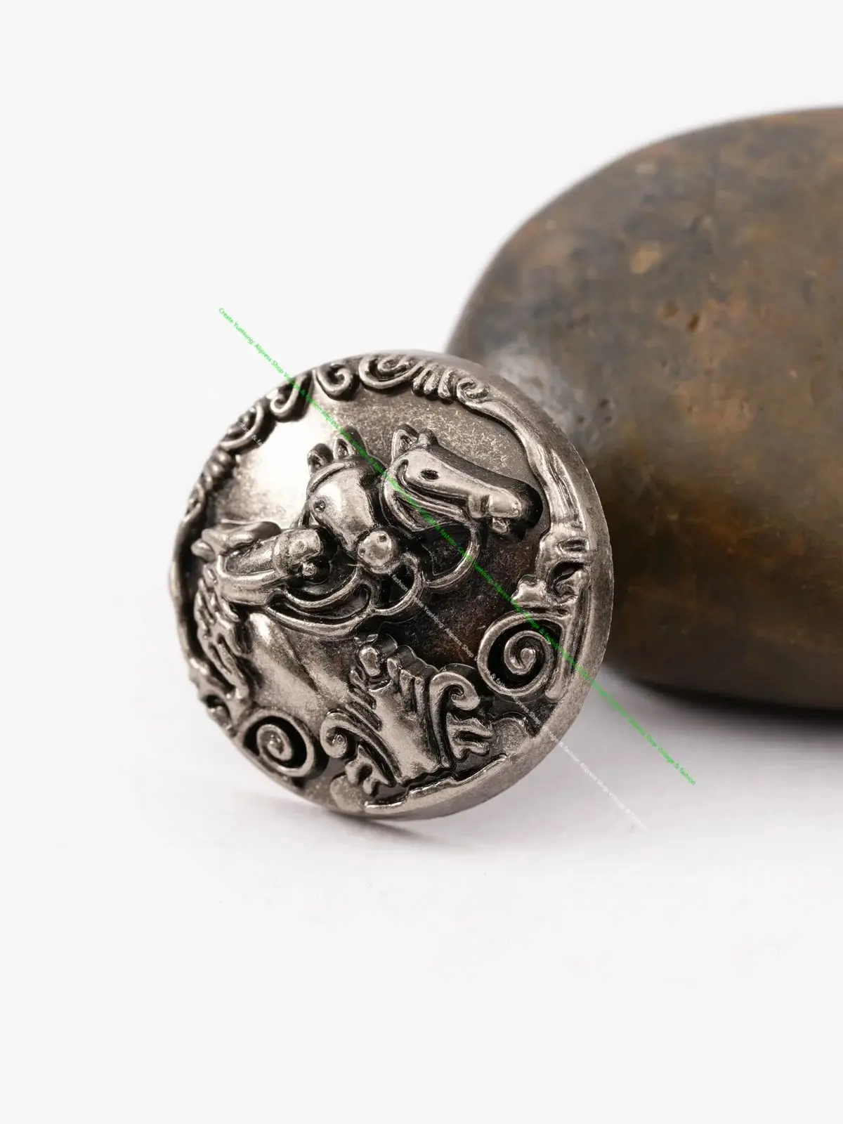 10 PCS 1-1/8 "Antike Silber Western Horse Runde Sattel Kopfstück Zaumzeug Gürtel Leder Handwerk Conchos Taste Dekoration niet Zurück – Detail 1
