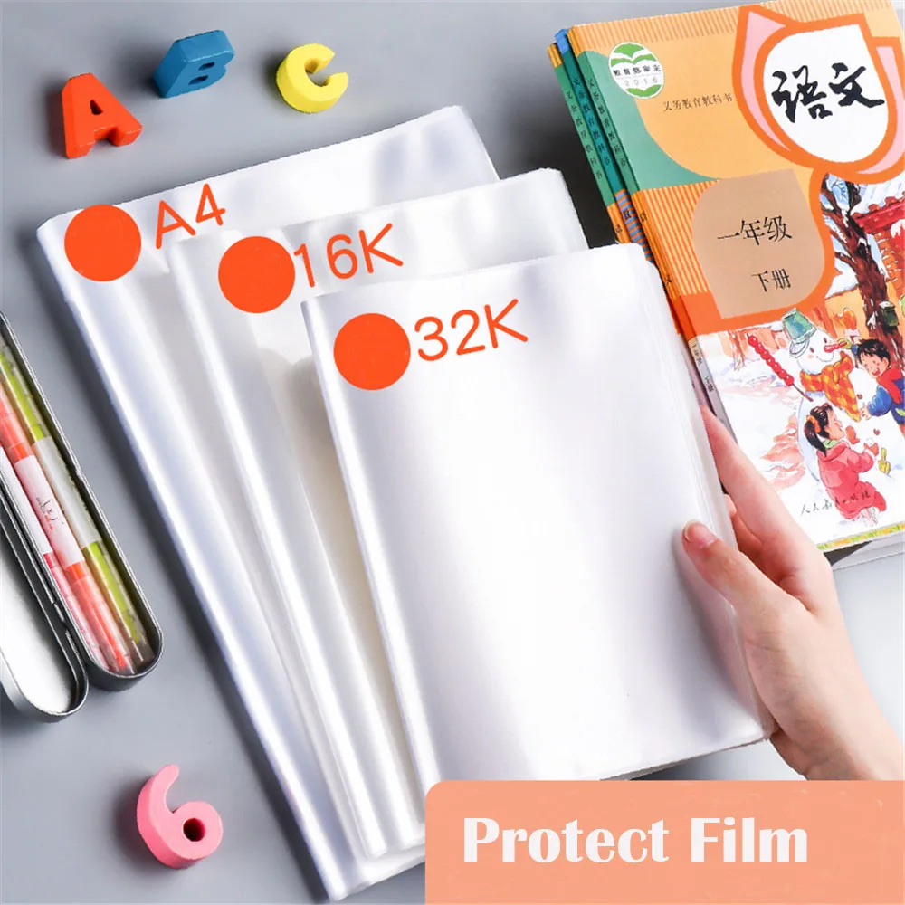 

5 Sheets A4 A5 B5 Textbook Notebook Covers Transparent Book Cover Waterproof Book Case Students Wrapping Films School tationery