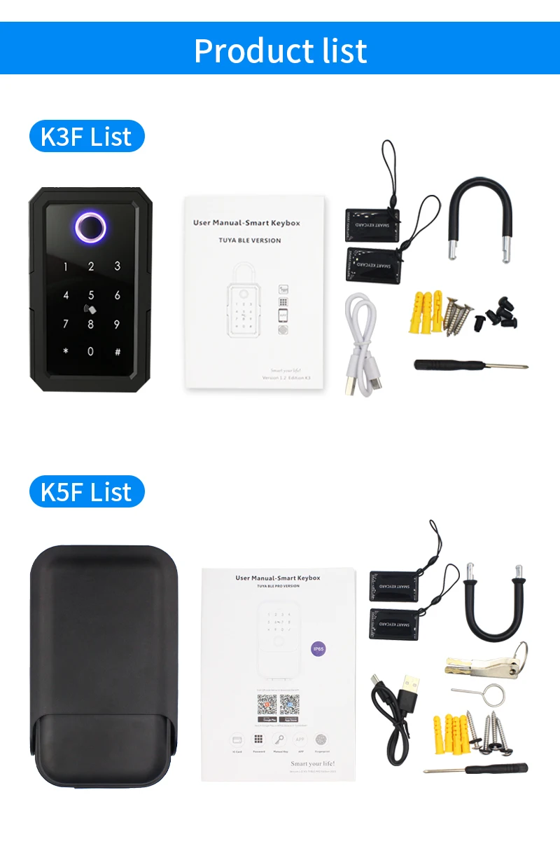 Key Safe TTlock Fingerprint Bluetooth Wifi Digital Key Box App Remote Unlock Wal