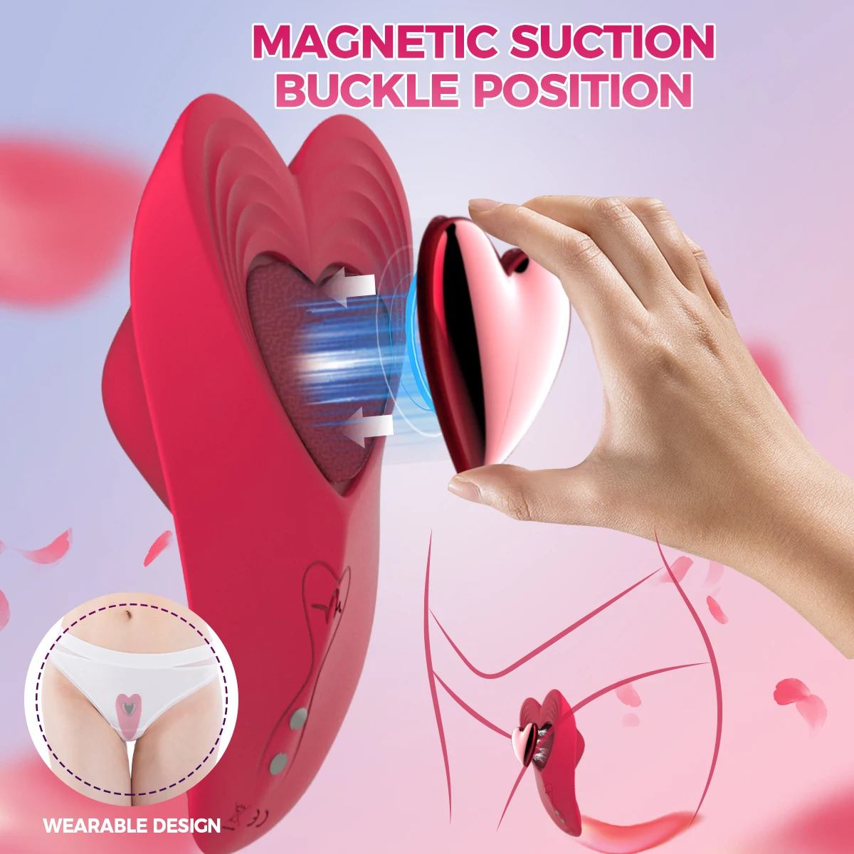 HESEKS Wearable Panty Vibrator with Magnetic Clip App Remote Control Butterfly Vibrator Portable Adult Sex Toys for Women