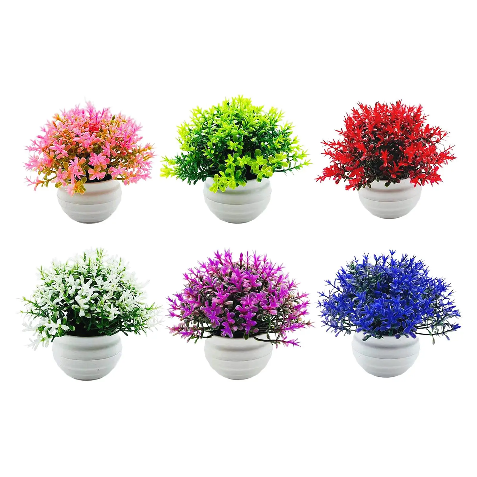 Fake Flower Potted Ornament Plant Craft Decoration Artificial Bonsai Decor for Home Decor Yard Wall Shelf Office Bedroom