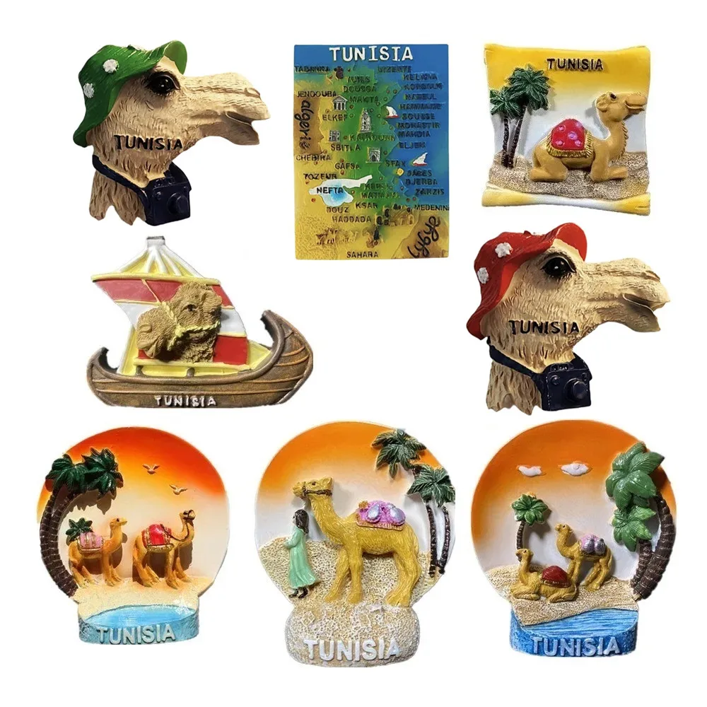 Africa Tunisia 3D Fridge Magnets Tourism Souvenir Refrigerator Magnets Sticker Collection Handicraft Gift Decoration Articles magnetic fridge magnets magnetic sticker magnetic fridge stickers refrigerator decor