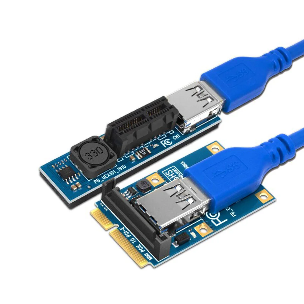 

Плата расширения Mini PCIE-PCI-E X1, Райзер-карта SATA, силовой коннектор 60 см, кабель USB 3,0, удлинитель PCIE