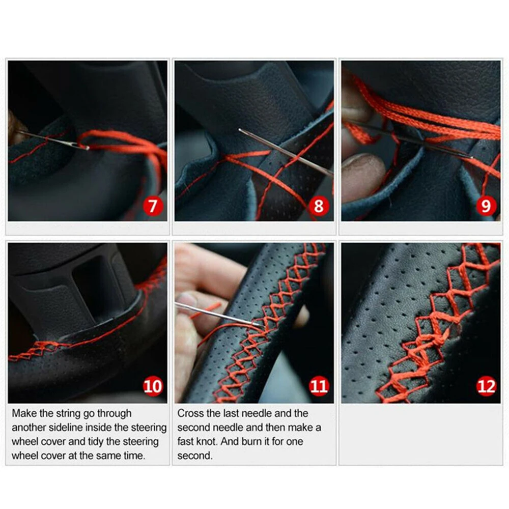 Steering Wheel Cover Leather Braiding For