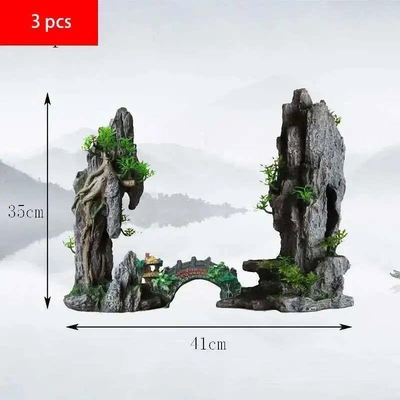 Aquarium Rock & Grass Decor 4
