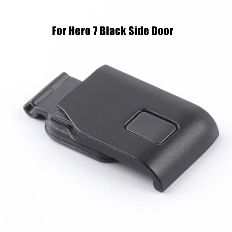 J60A gopro Hero 8 5 6 7 용 교체 사이드 도어 검정색 배터리 커버, 이동식 유형-C USB 충전 포트 어댑터 수리 부품